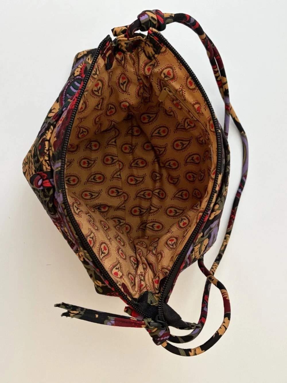 Vera Bradley Hipster Crossbody Bag Midnight Garden Paisley Quilted Adjustable